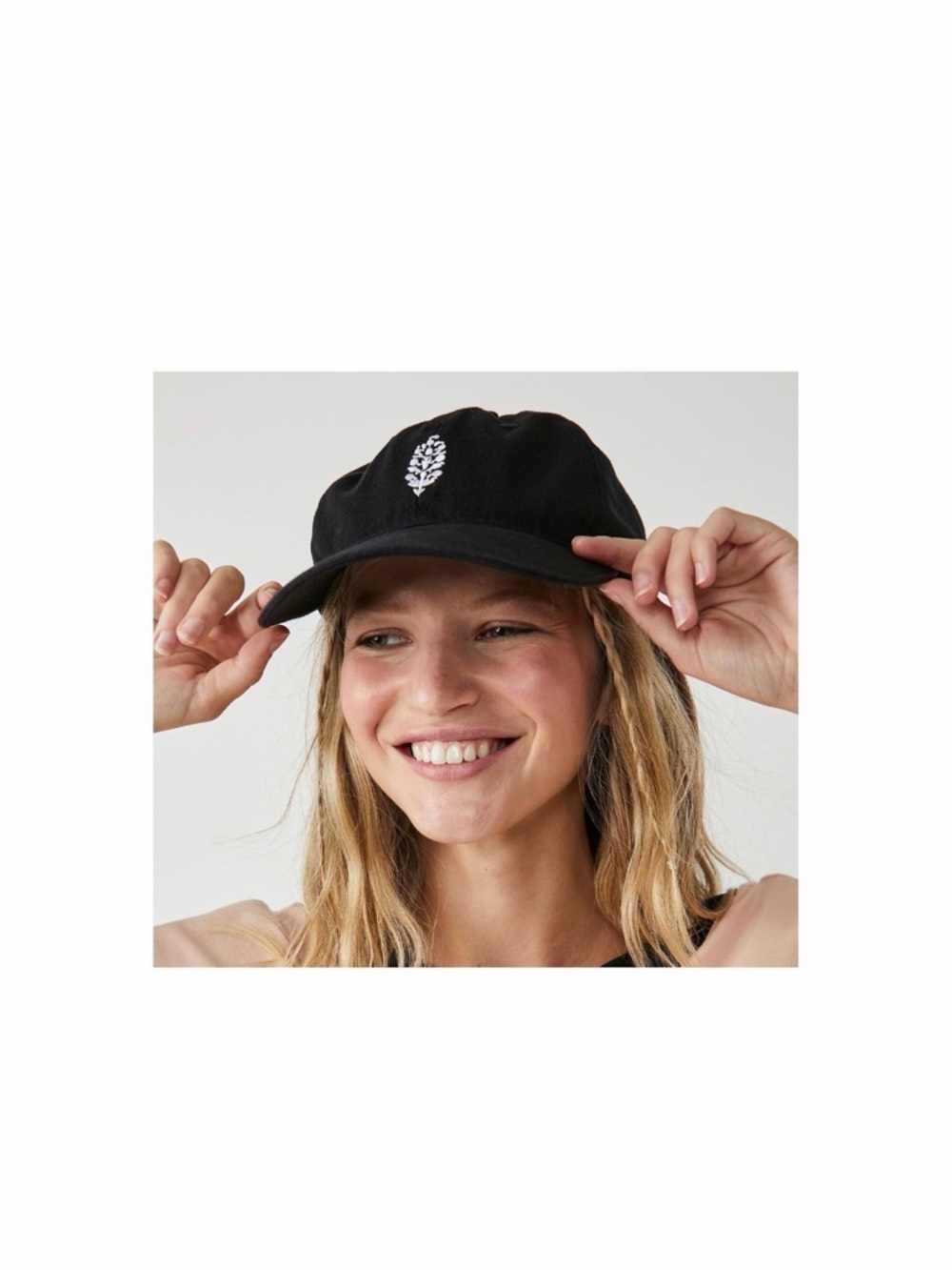 NWOT Free People Movement black dad hat adjustable minimal logo baseball cap fp - Picture 2 of 7